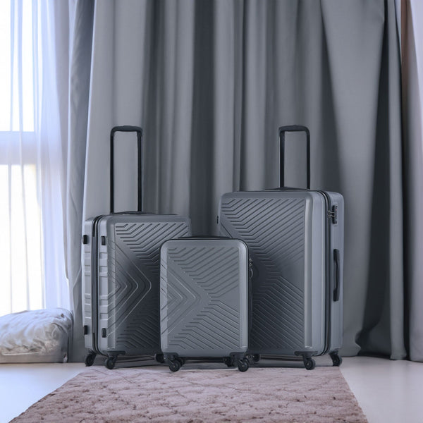 3 Piece ABS Luggage Set Spinner Wheels TSA Lock