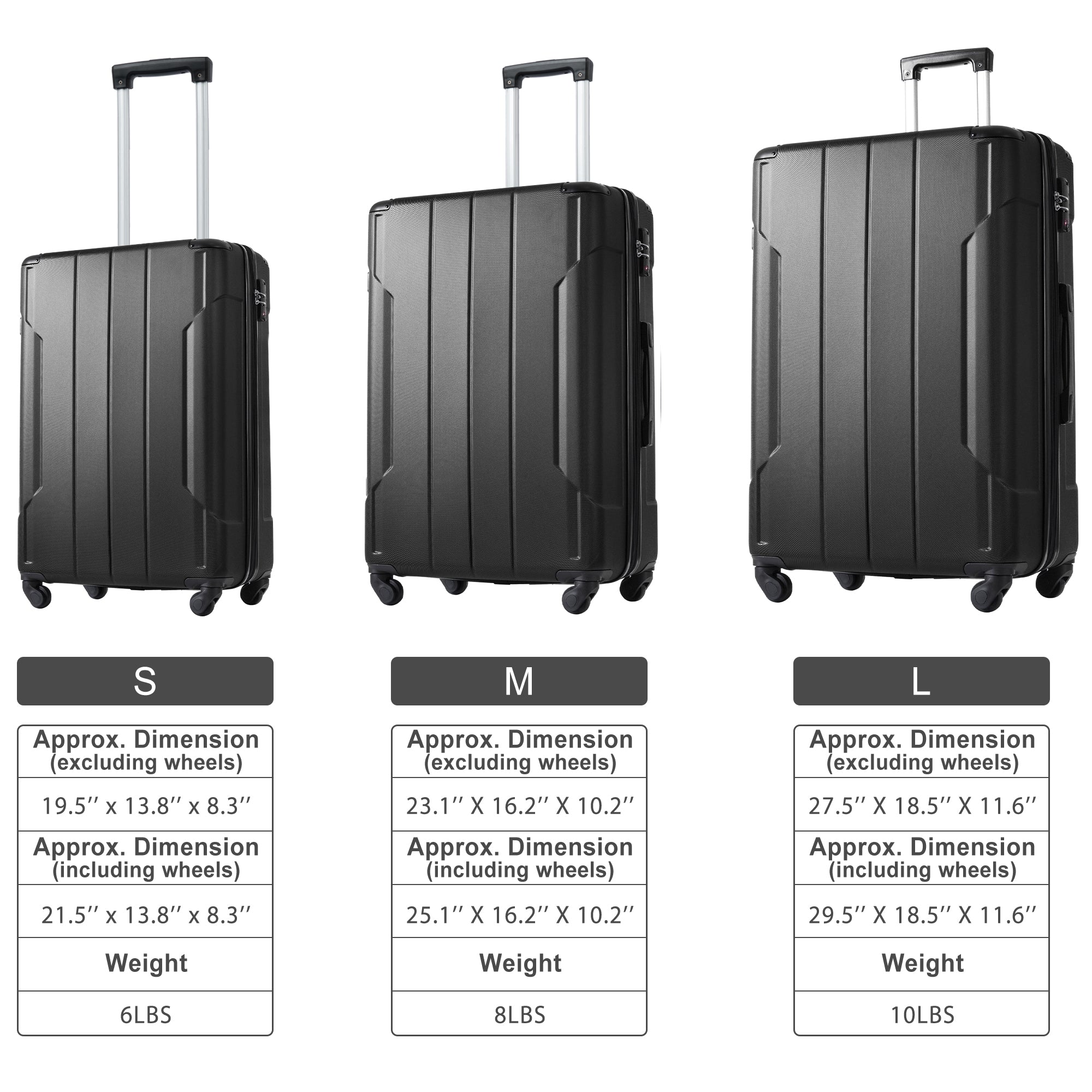 28 Inch Hardshell Luggage Spinner Suitcase Expandable TSA Lock
