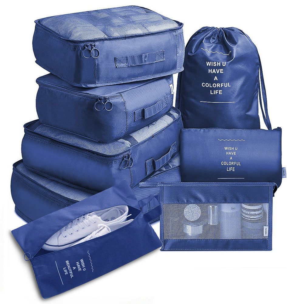 8 Piece Luggage Divider Packing Cubes Travel Clothes Organizer Set