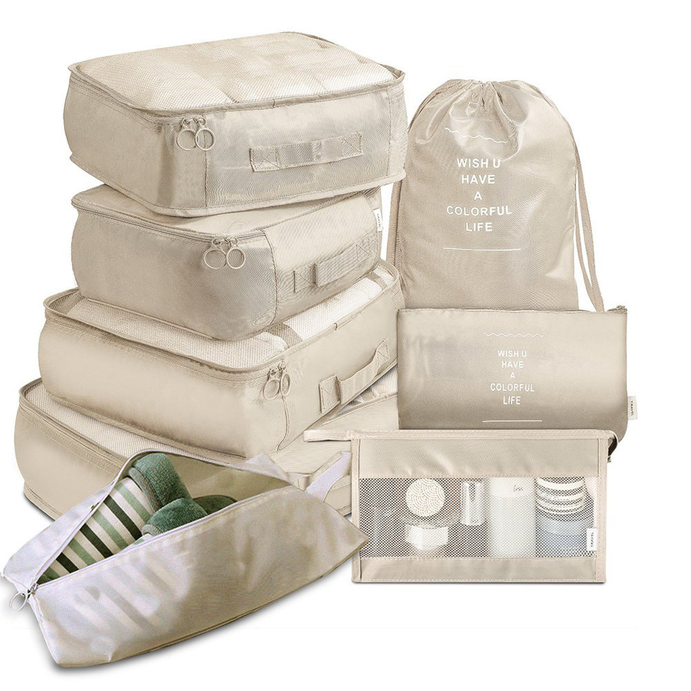 8 Piece Luggage Divider Packing Cubes Travel Clothes Organizer Set