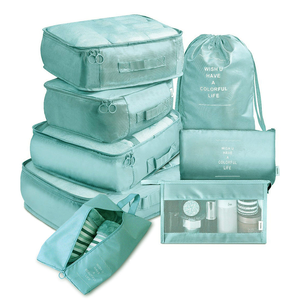 8 Piece Luggage Divider Packing Cubes Travel Clothes Organizer Set