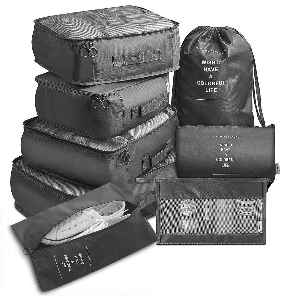 8 Piece Luggage Divider Packing Cubes Travel Clothes Organizer Set