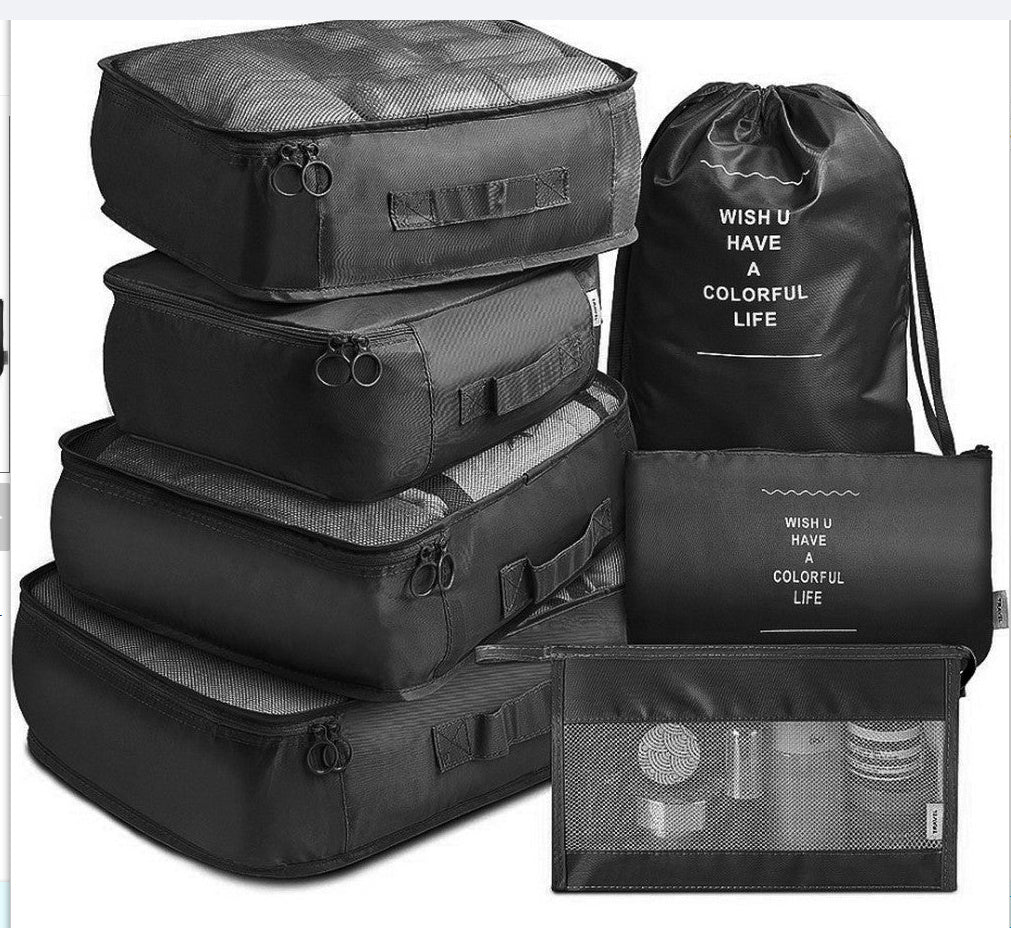 8 Piece Luggage Divider Packing Cubes Travel Clothes Organizer Set