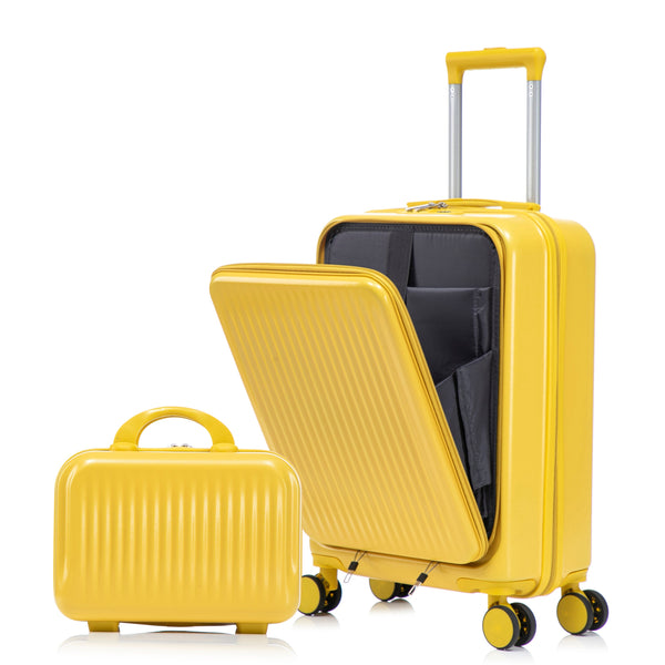 14'/20' 2-Piece ABS Spinner Wheel Luggage Set with Combination Lock