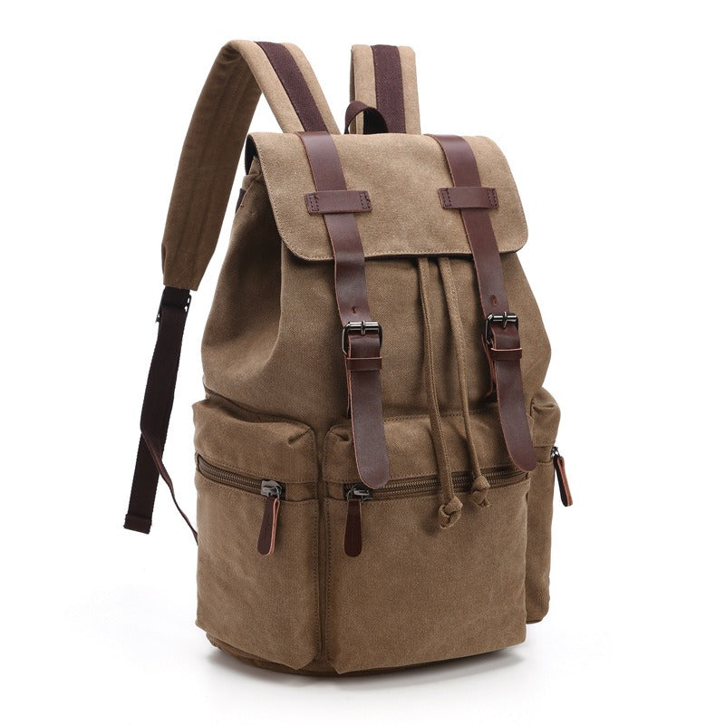 Durable Canvas Backpack Large Capacity Travel School Laptop Bag