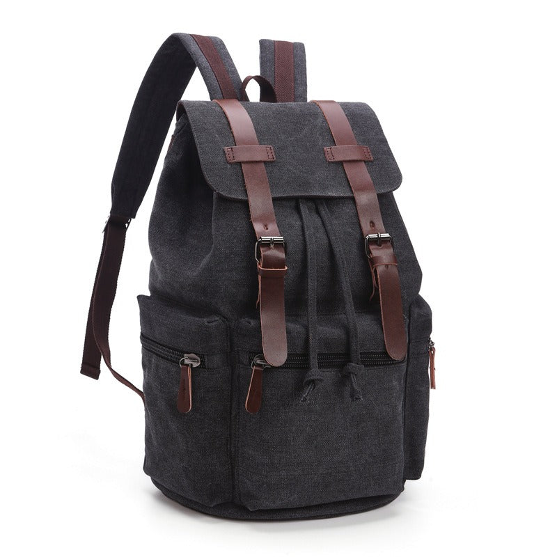 Durable Canvas Backpack Large Capacity Travel School Laptop Bag