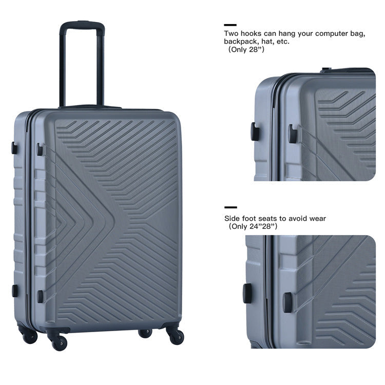 3 Piece ABS Luggage Set Spinner Wheels TSA Lock