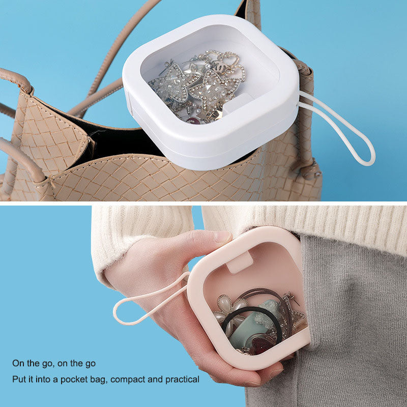 Portable Jewelry Storage Box Travel Organizer Earrings Necklace Accessories Case
