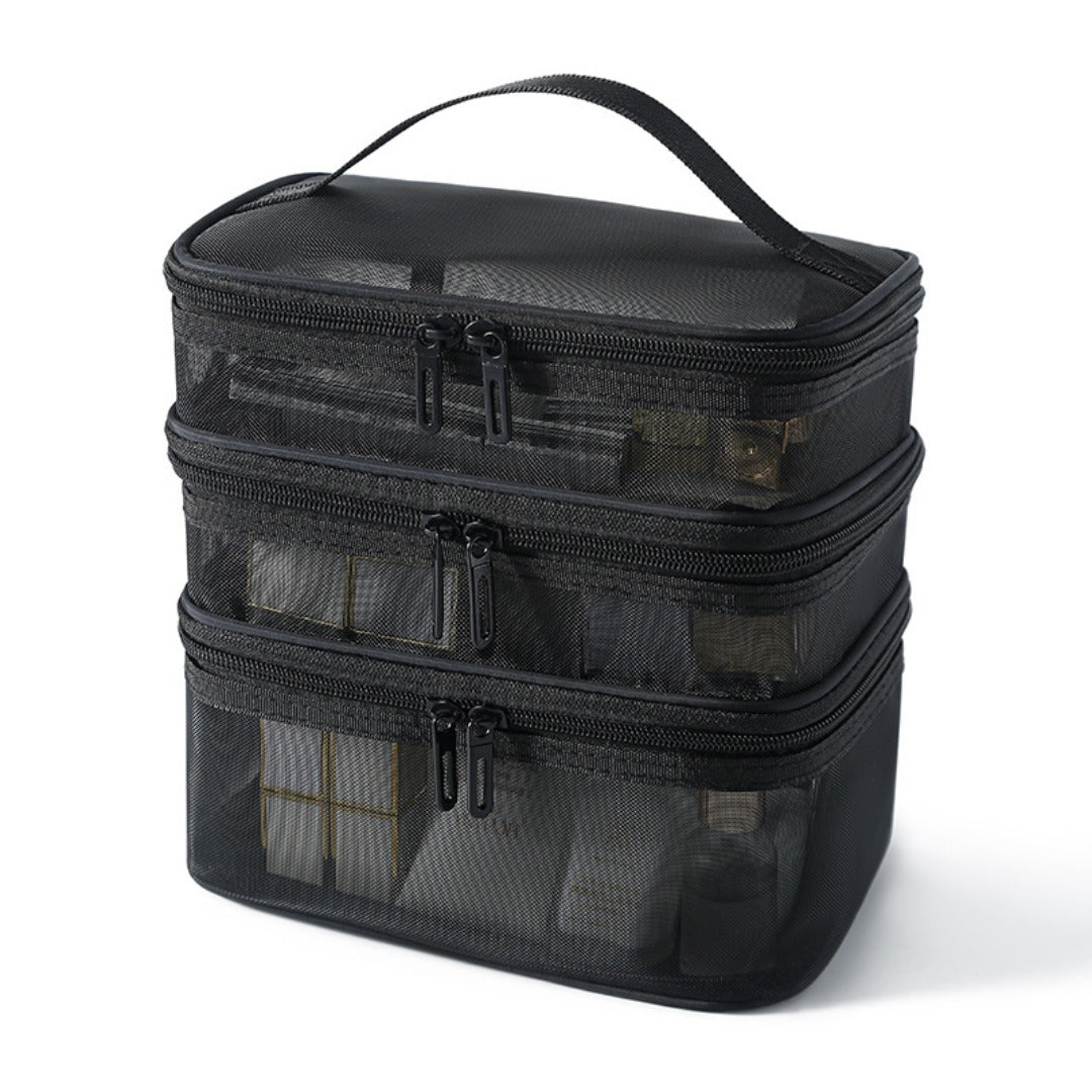 Lightweight Large Capacity Three Layer Travel Cosmetic Toiletry Storage Bag