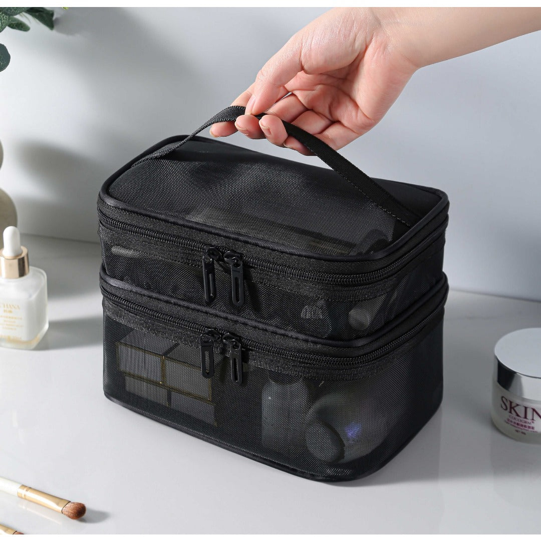 Lightweight Large Capacity Three Layer Travel Cosmetic Toiletry Storage Bag