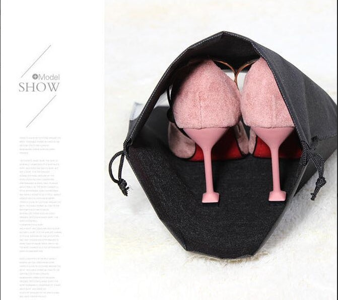 Waterproof Drawstring Shoe Storage Bag Portable Travel Organizer Pouch Two Sizes