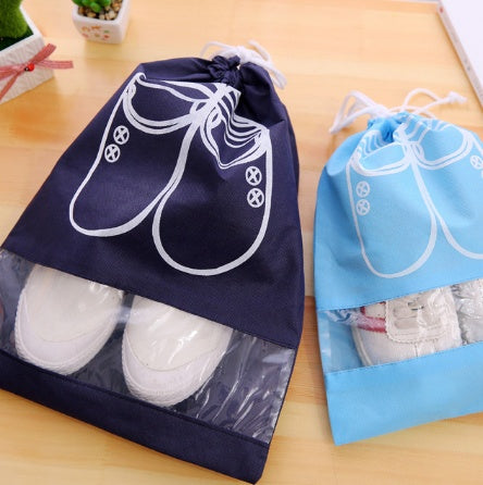 Waterproof Drawstring Shoe Storage Bag Portable Travel Organizer Pouch Two Sizes