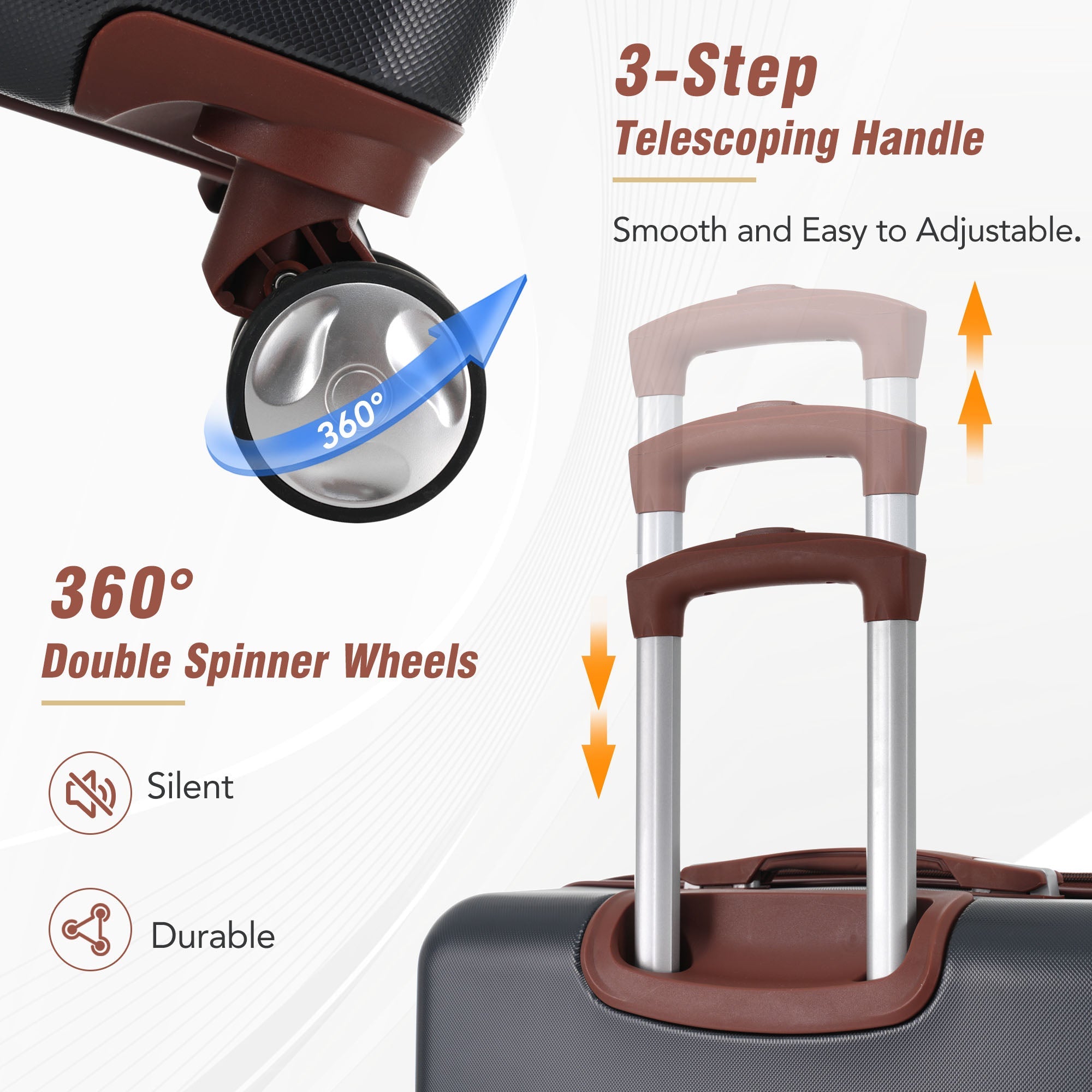 20 Inch Carry On Luggage Spinner Suitcase TSA Lock