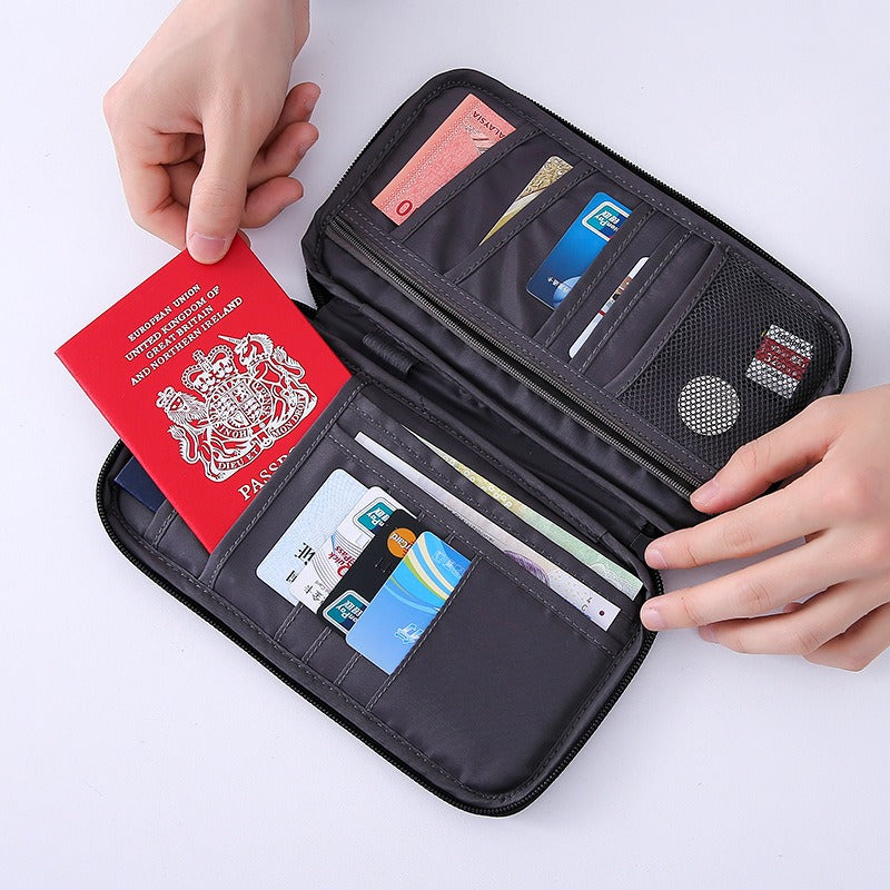 Travel Passport Purse Multifunction Card Holder Waterproof Storage Organizer
