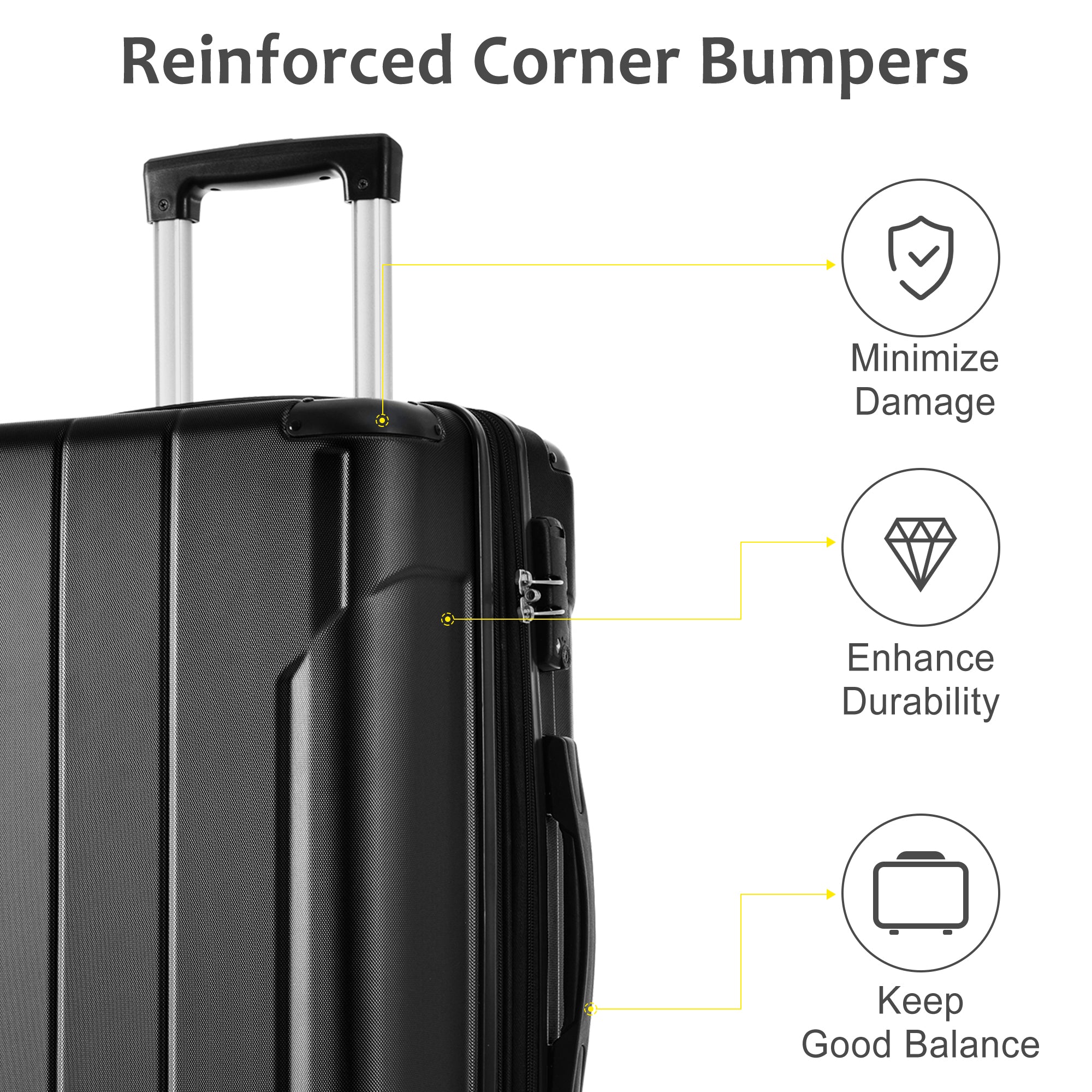 28 Inch Hardshell Luggage Spinner Suitcase Expandable TSA Lock