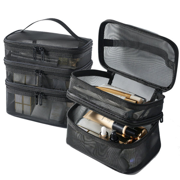 Lightweight Large Capacity Three Layer Travel Cosmetic Toiletry Storage Bag