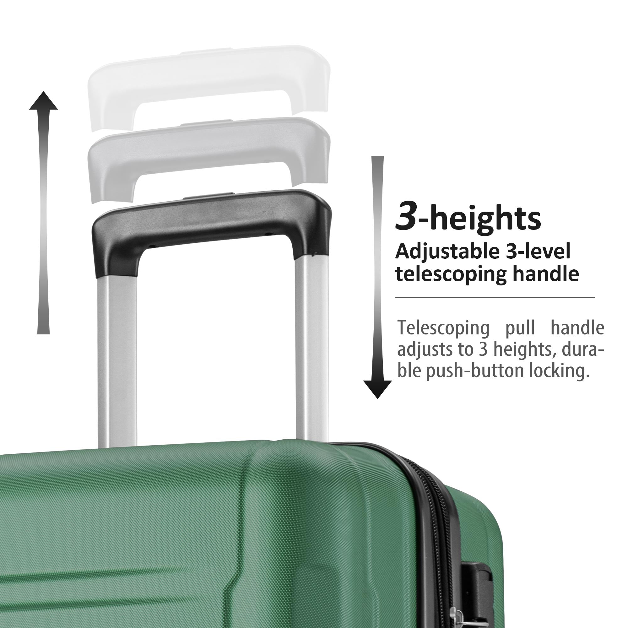Expandable ABS Spinner Luggage Set Lightweight Suitcase TSA Lock