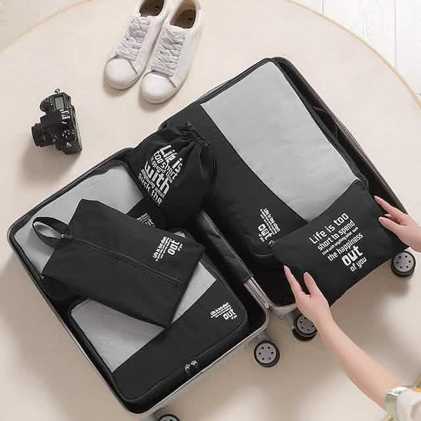 6 Pieces Travel Packing Cubes Set With Shoe Bag Organizer
