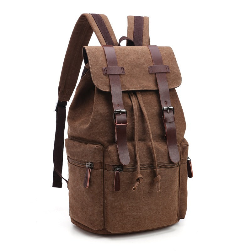 Durable Canvas Backpack Large Capacity Travel School Laptop Bag