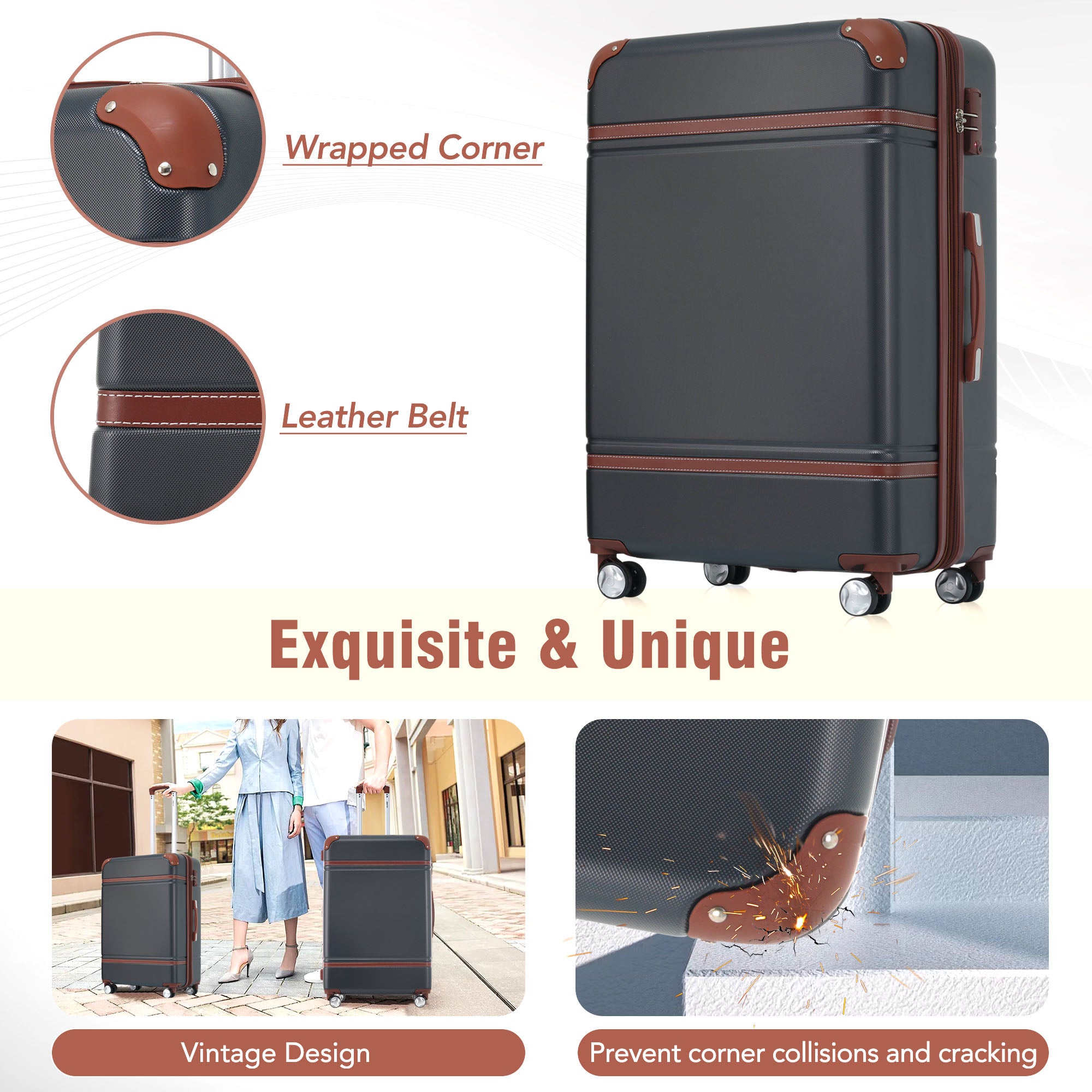 20 Inch Carry On Luggage Spinner Suitcase TSA Lock
