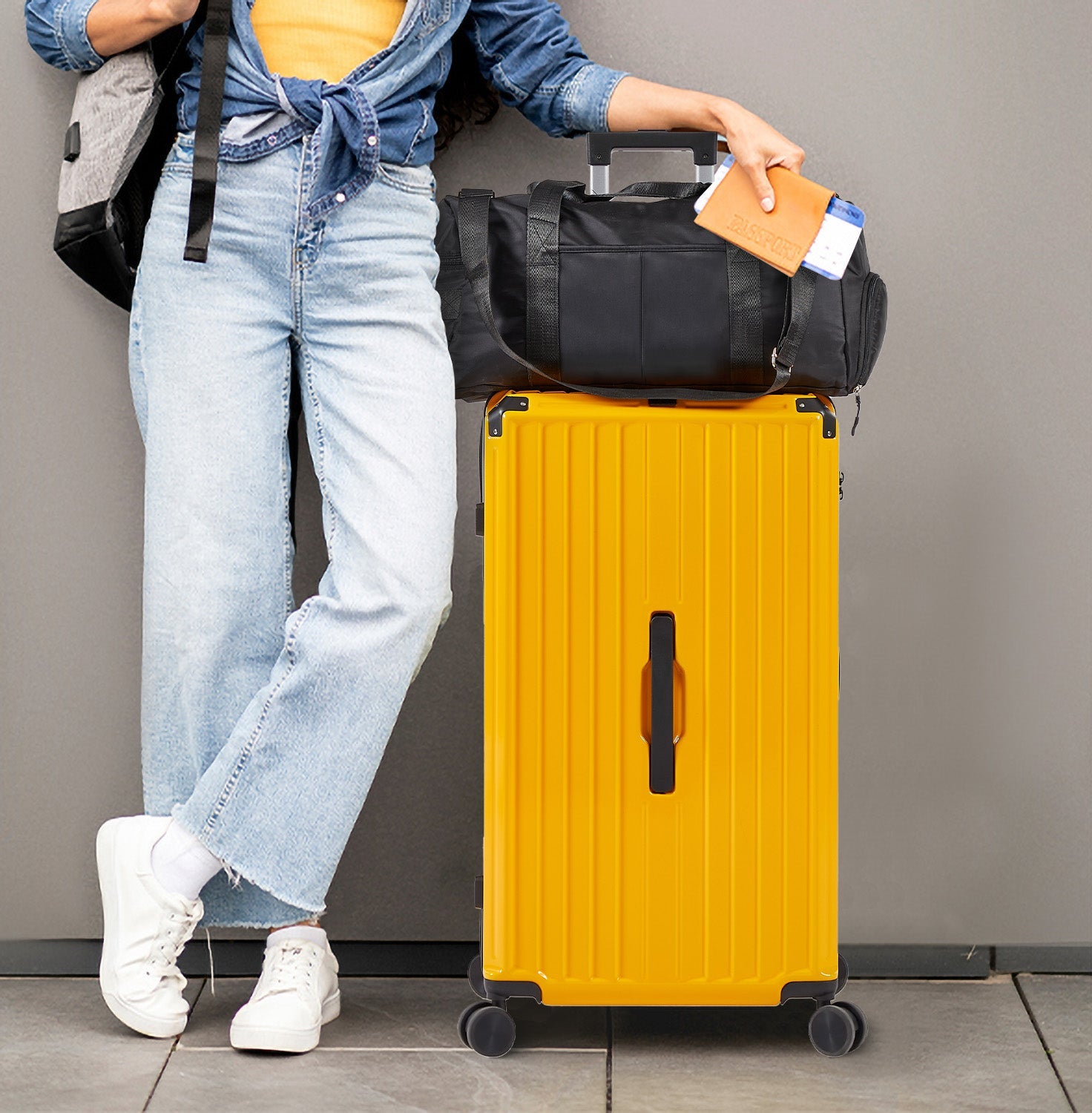 4 Piece Luggage Set PC ABS Spinner TSA Lock Travel