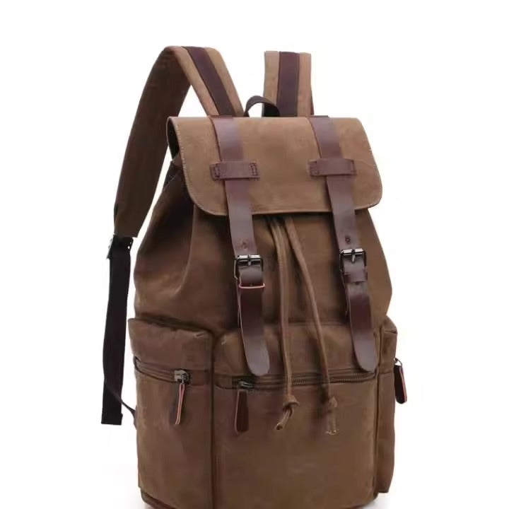 Durable Canvas Backpack Large Capacity Travel School Laptop Bag