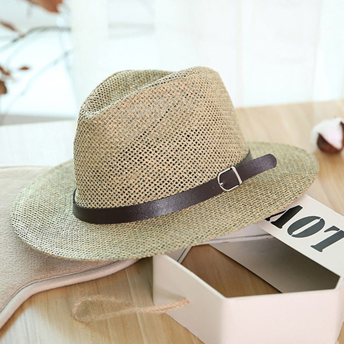 Panama Straw Hat Summer Beach Sun Protection Woven Travel