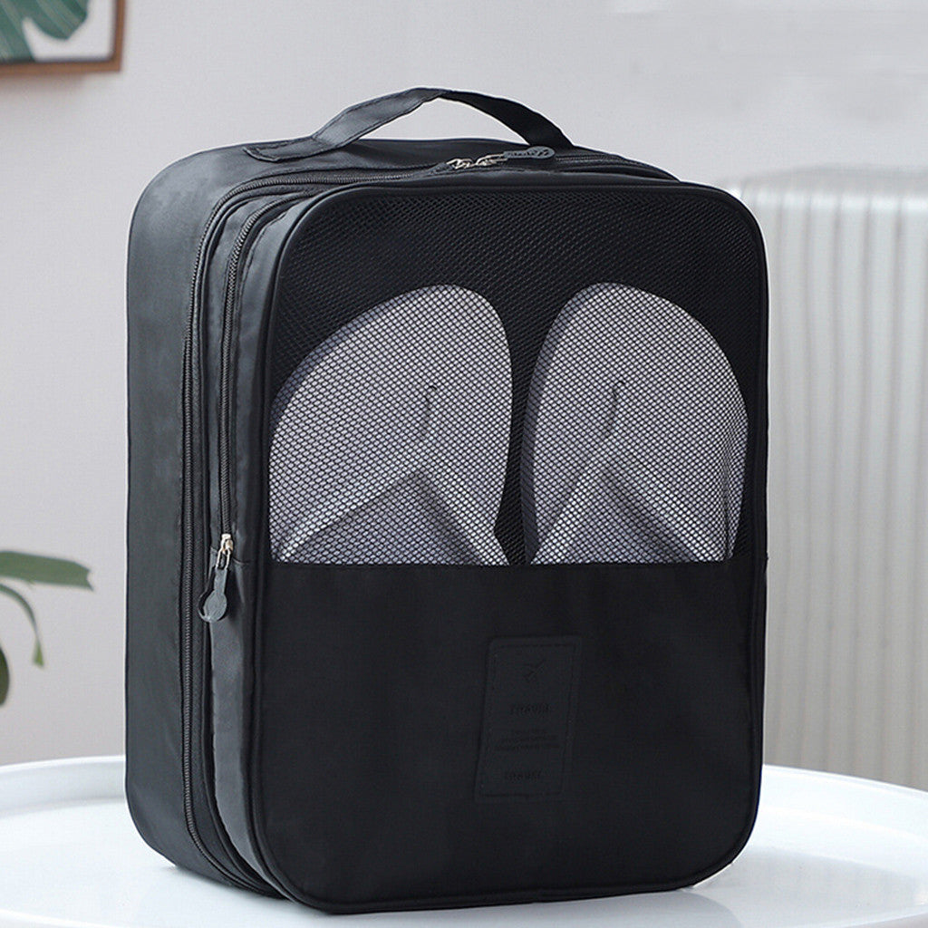 Twill Oxford Cloth Shoes Travel Storage Bags Three-layer Waterproof Shoe Bag