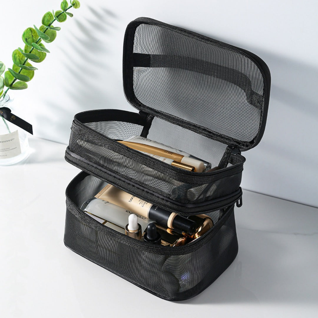Lightweight Large Capacity Three Layer Travel Cosmetic Toiletry Storage Bag