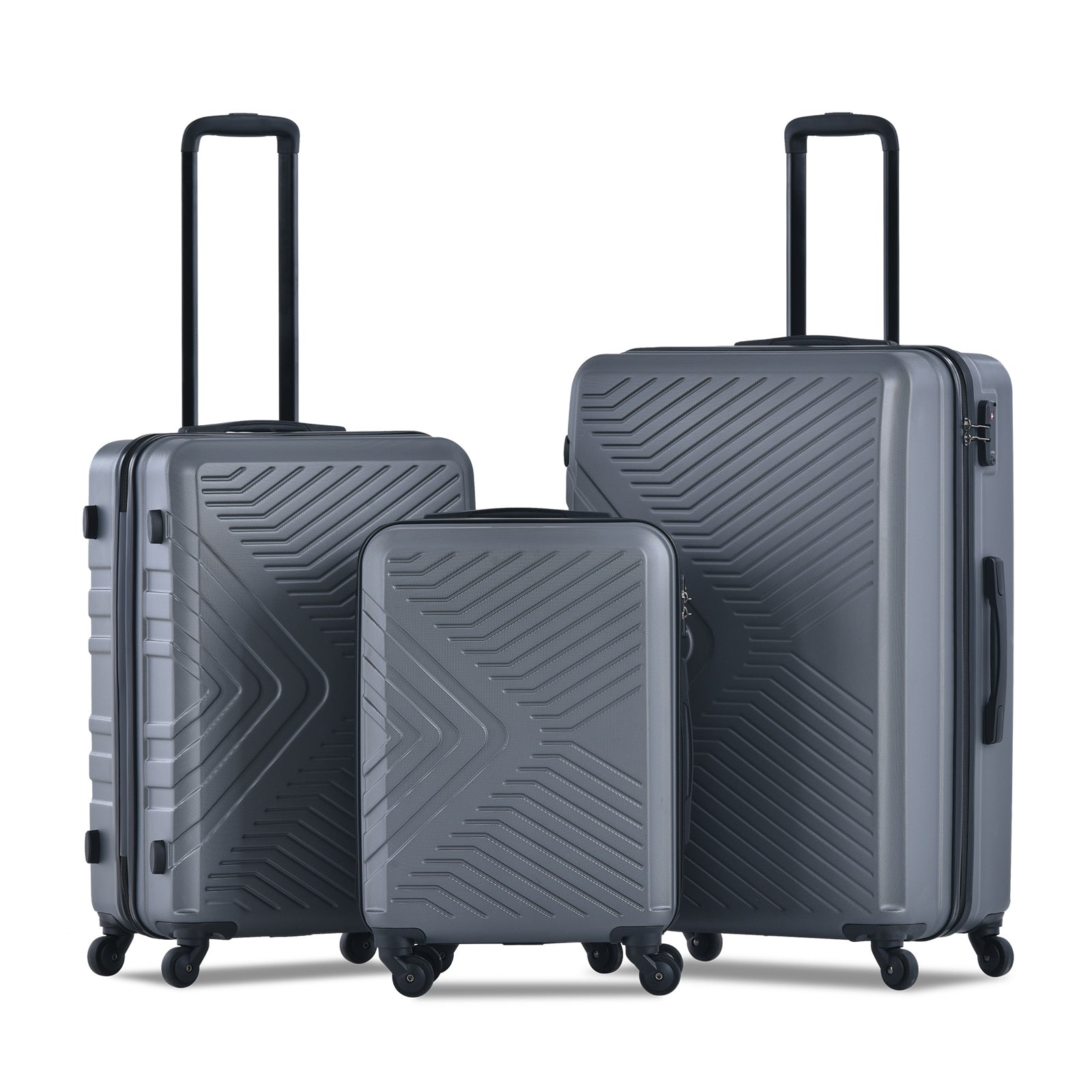 3 Piece ABS Luggage Set Spinner Wheels TSA Lock