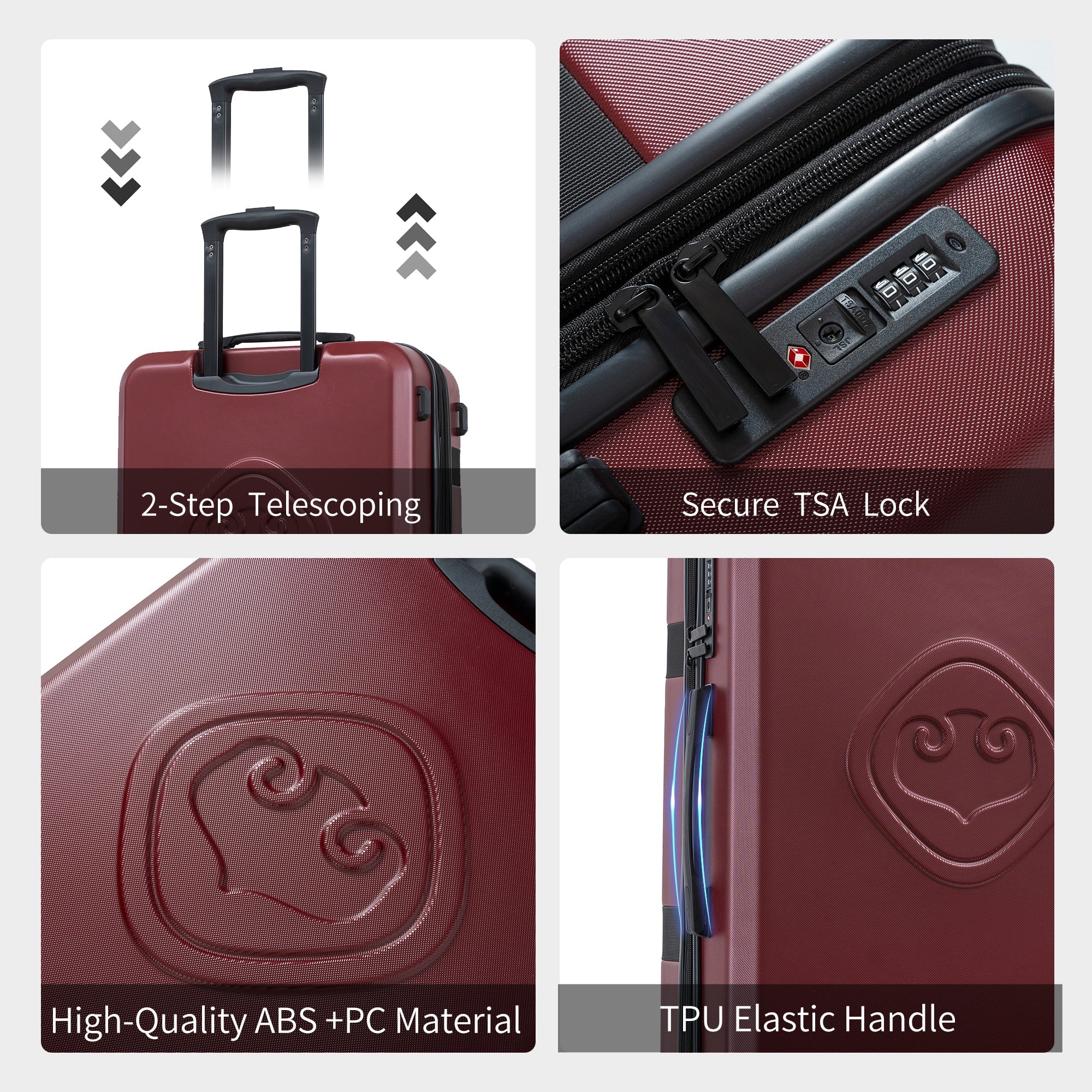 Expandable ABS PC Luggage Set Spinner Wheels TSA Lock