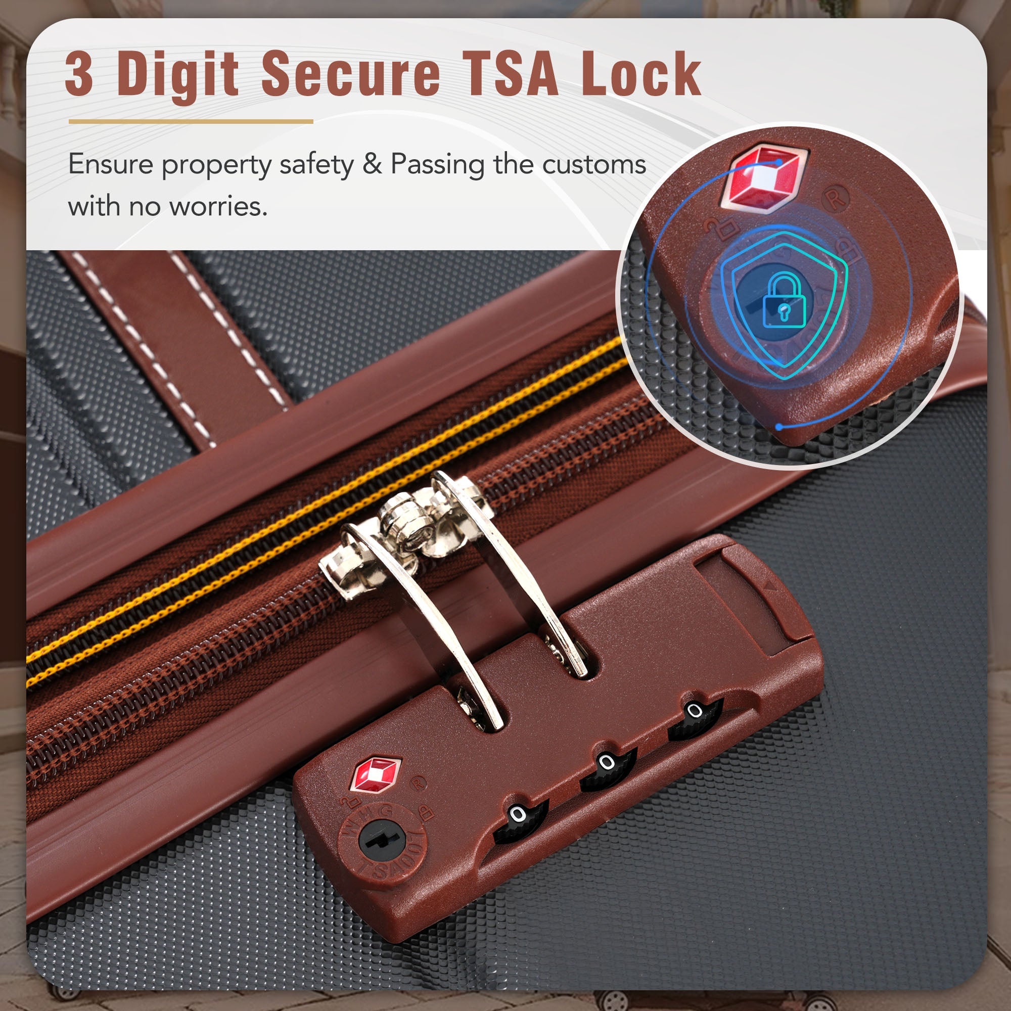 20 Inch Carry On Luggage Spinner Suitcase TSA Lock
