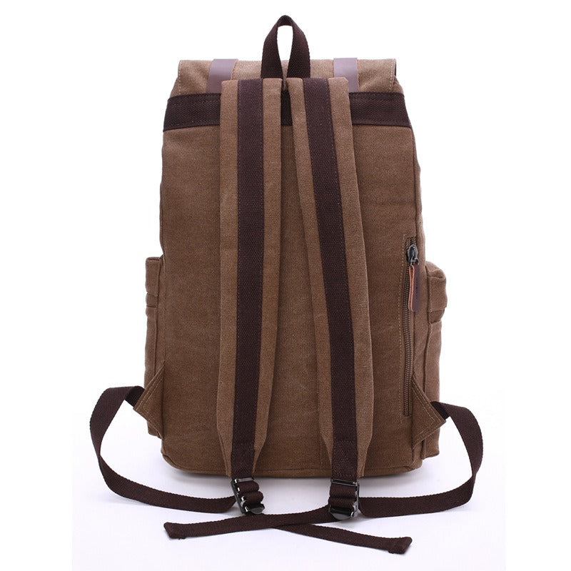 Durable Canvas Backpack Large Capacity Travel School Laptop Bag
