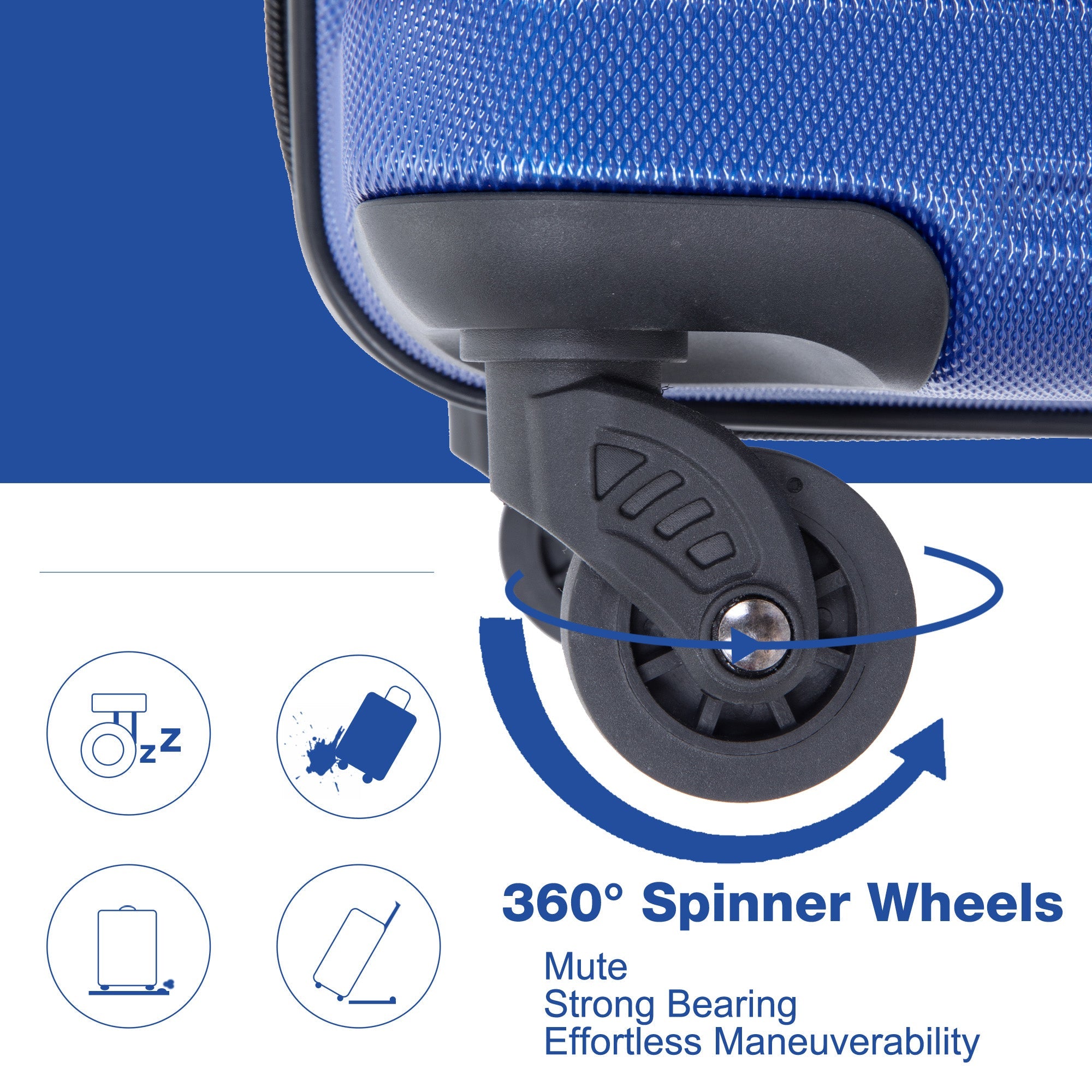 3 Piece PC Luggage Set Expandable Spinner TSA Lock Suitcase