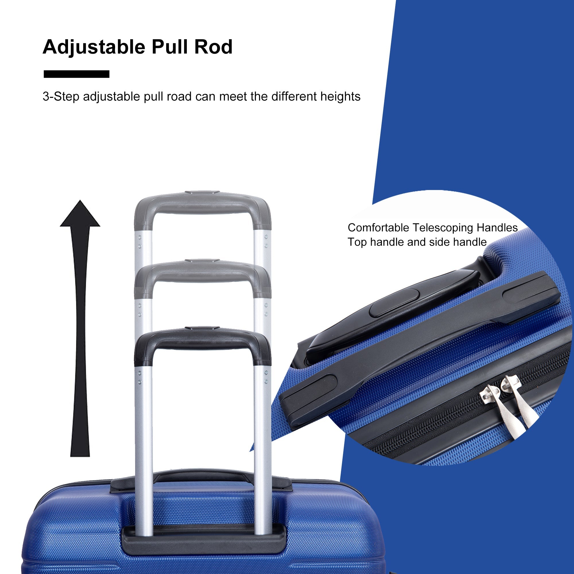 3 Piece PC Luggage Set Expandable Spinner TSA Lock Suitcase