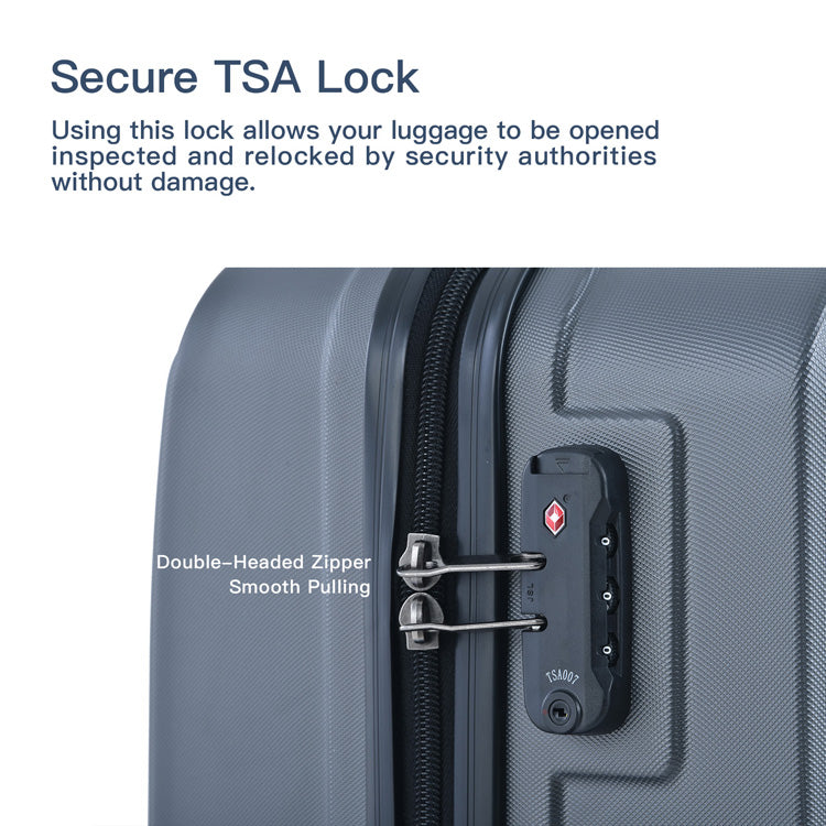 3 Piece ABS Luggage Set Spinner Wheels TSA Lock