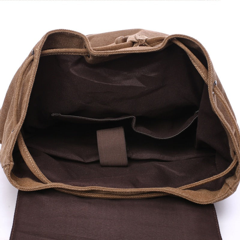 Durable Canvas Backpack Large Capacity Travel School Laptop Bag