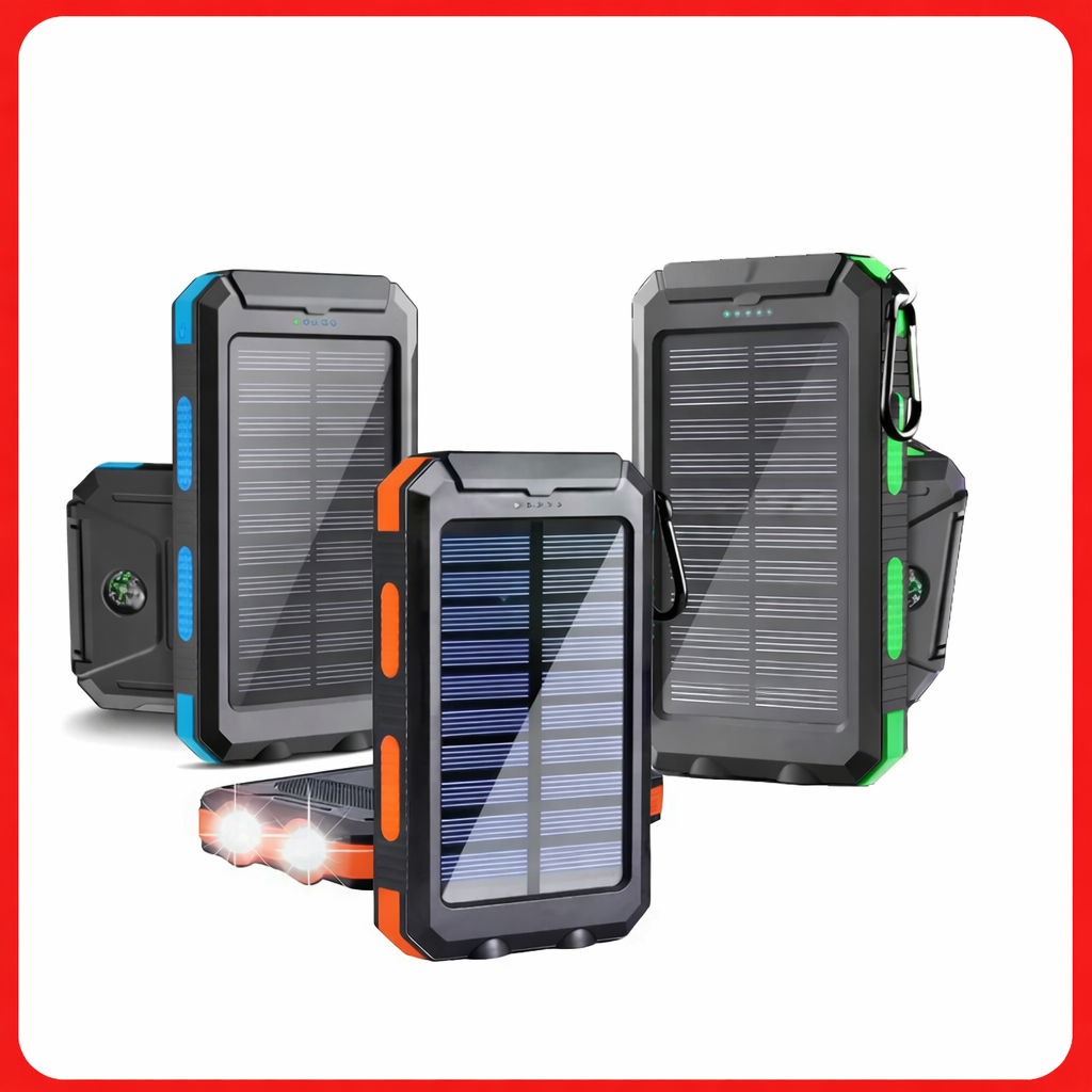 30000mAh Solar Power Bank Waterproof Dual USB Charger