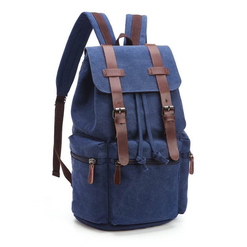 Durable Canvas Backpack Large Capacity Travel School Laptop Bag