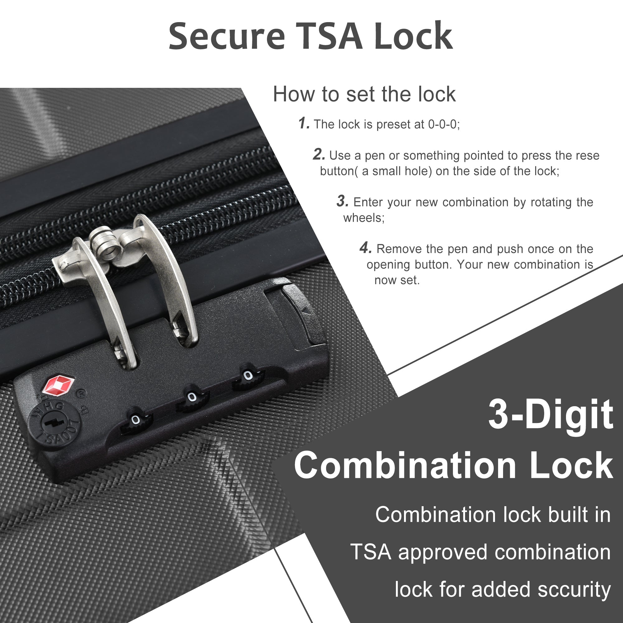 28 Inch Hardshell Luggage Spinner Suitcase Expandable TSA Lock