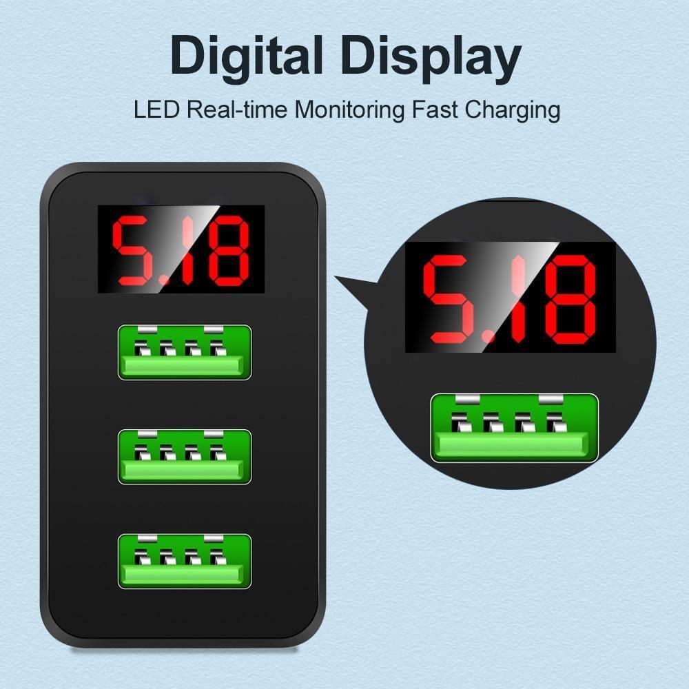 3.1A Quick Charge 3.0 LED Display 3 Port USB Charger