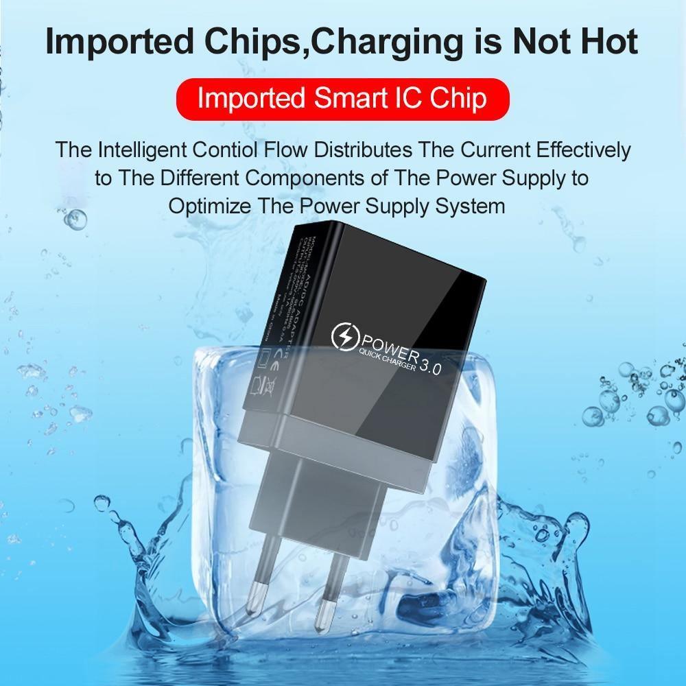 3.1A Quick Charge 3.0 LED Display 3 Port USB Charger