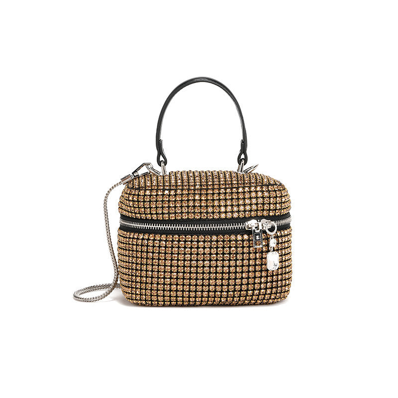 Rhinestone Women Handbag Chain Cosmetic Messenger Bag Sparkling Fashion