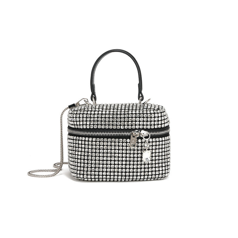 Rhinestone Women Handbag Chain Cosmetic Messenger Bag Sparkling Fashion