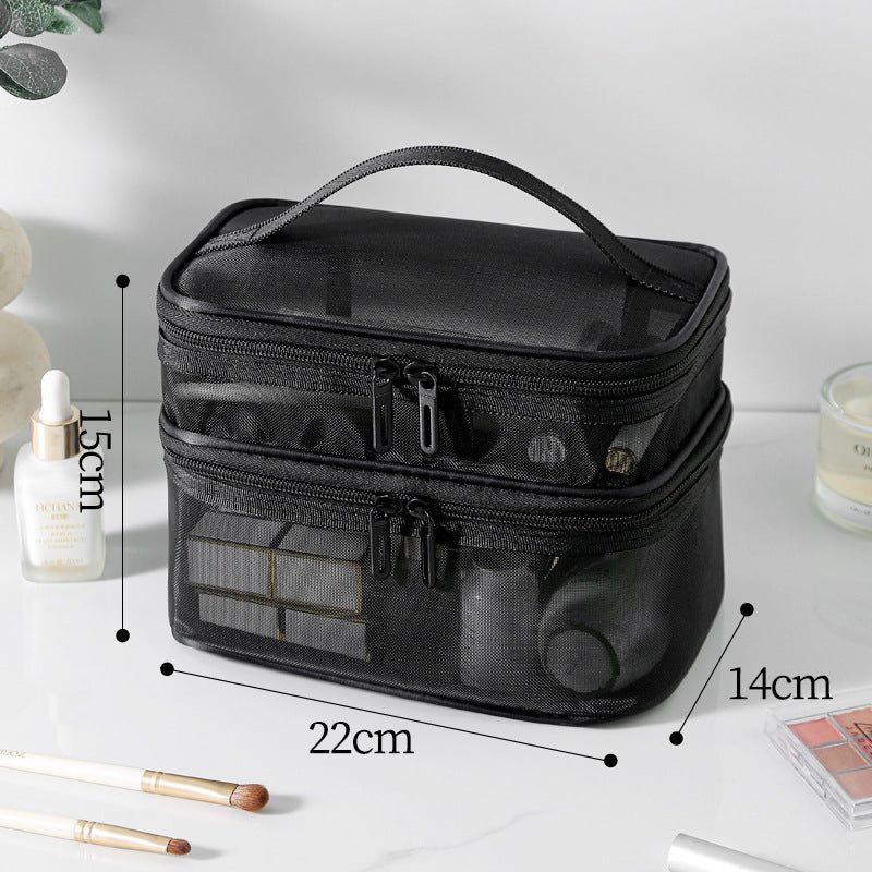 Lightweight Large Capacity Three Layer Travel Cosmetic Toiletry Storage Bag