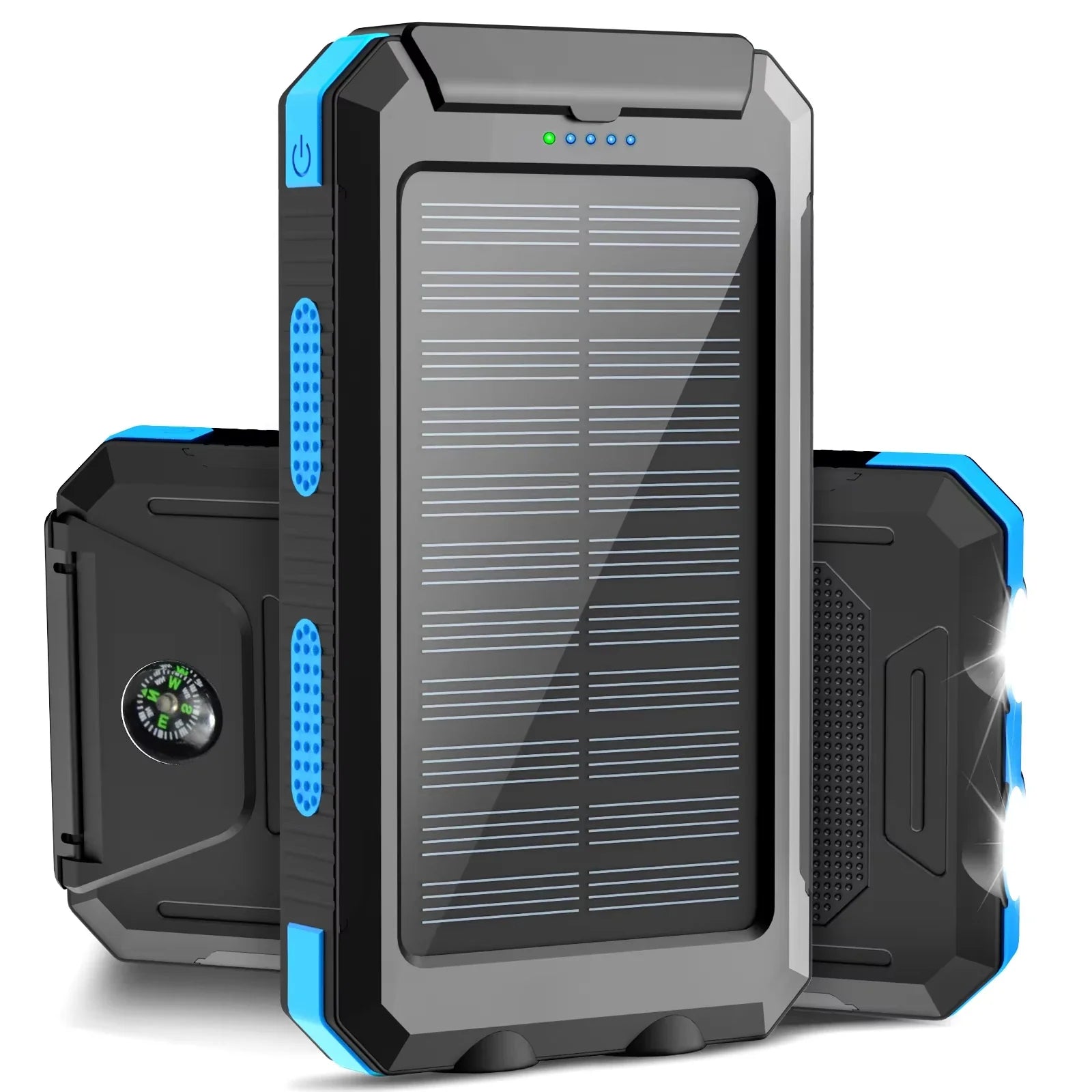 30000mAh Solar Power Bank Waterproof Dual USB Charger
