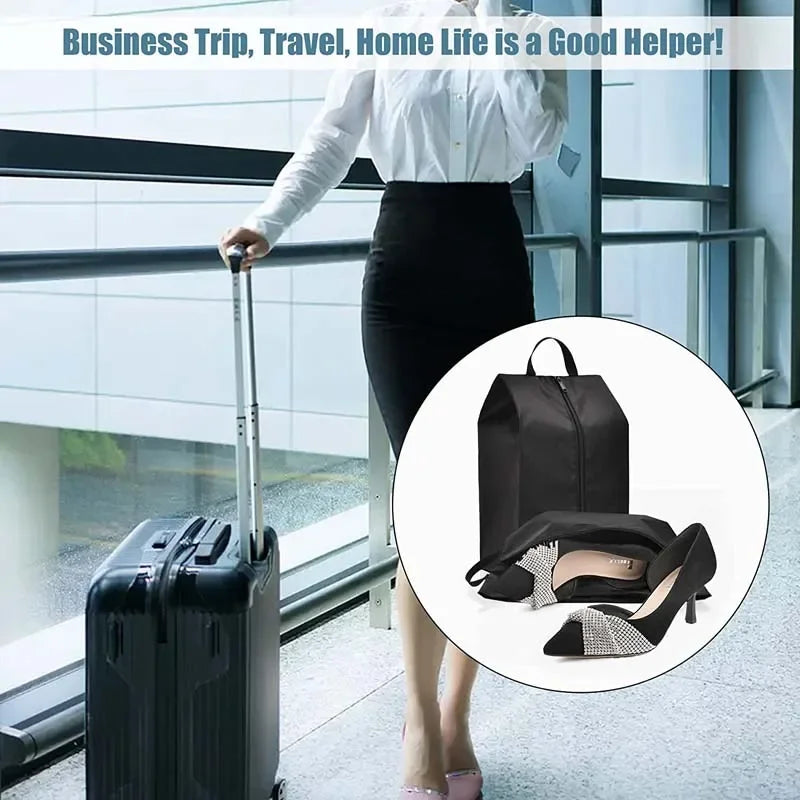 Dustproof Waterproof Travel Shoe Storage Bag Nylon Zipper Organizer