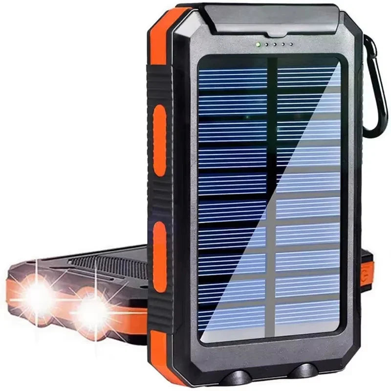 30000mAh Solar Power Bank Waterproof Dual USB Charger