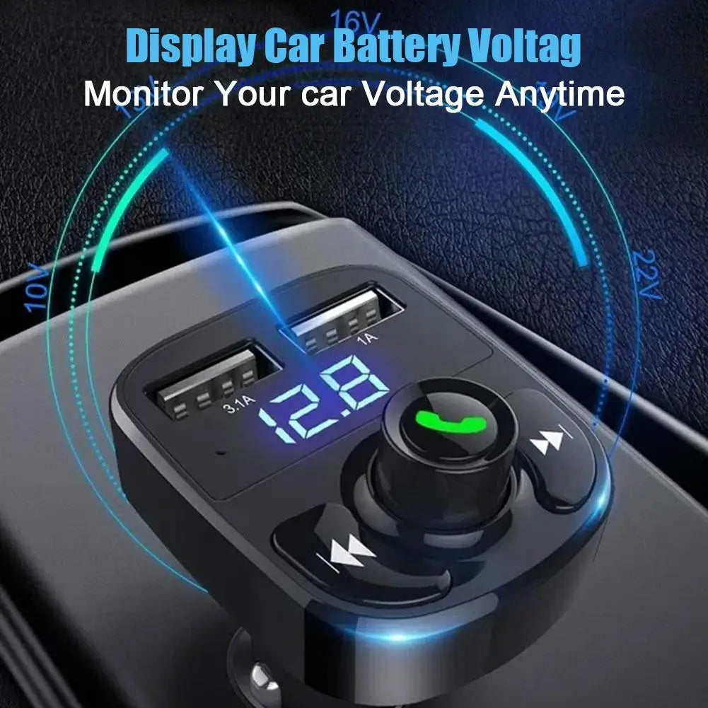Car Charger Bluetooth FM Transmitter Hands Free MP3 Adapter