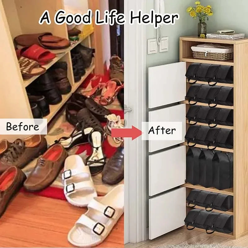 Dustproof Waterproof Travel Shoe Storage Bag Nylon Zipper Organizer